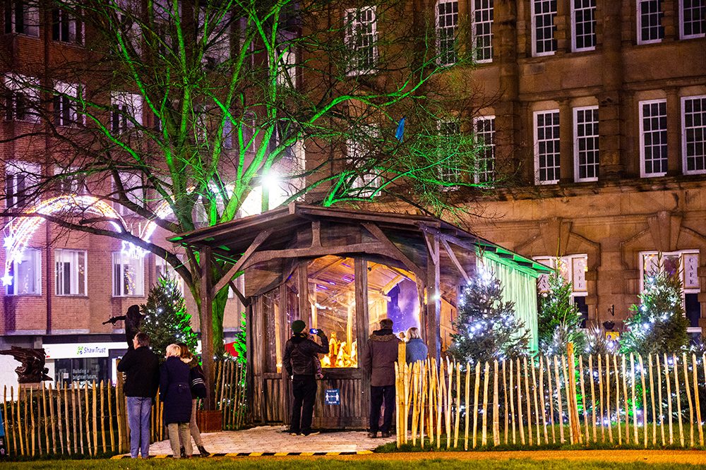 A Traditional Nativity Scene at Town Hall Square in Leicester