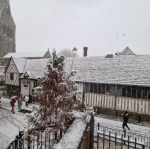 The Guildhall in the snow